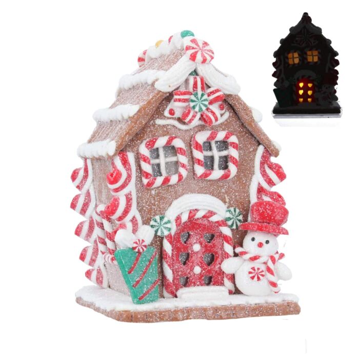 Gisela Graham Small LED Acrylic Light Up Gingerbread House Ornament